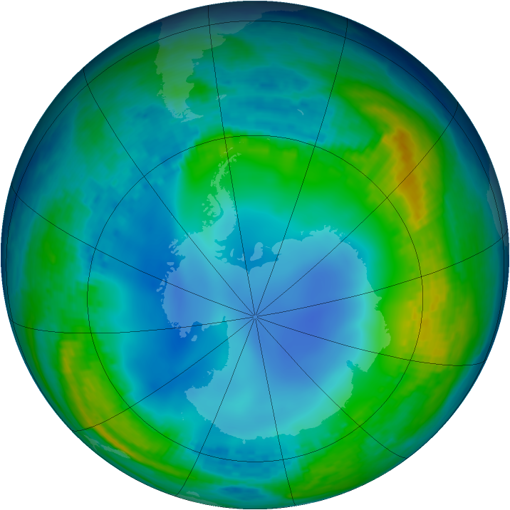 Antarctic ozone map for 27 May 2002